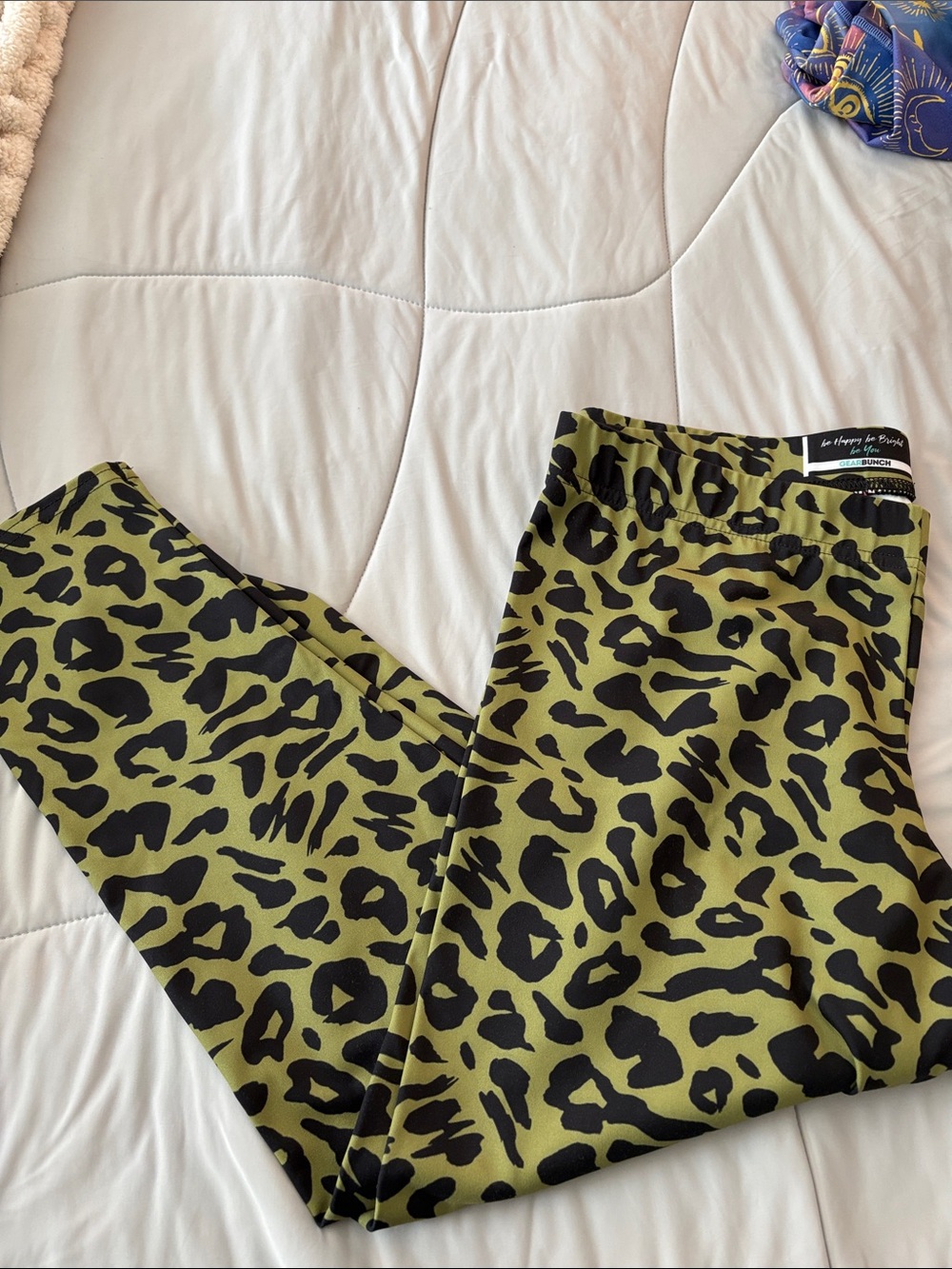 Olive Green Leopard Print Leggings